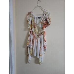 Unique Spectrum Floral Asymmetrical Dress